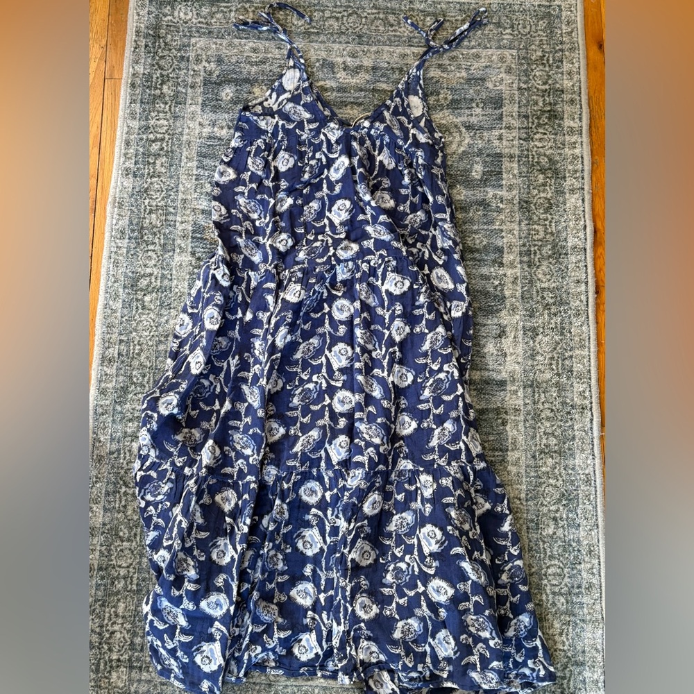 NATURAL LIFE Navy Blue and White Floral Maxi Dress - Picture 2 of 6